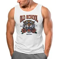 Neverless Tanktop Herren Tank-Top Print Tiger Rosen Old School Retro Vintage mit Print