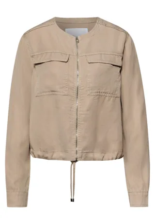 Street One - Kurze Übergangsjacke im Blouson-Stil in Washed-Optik beige - Gr. - 34