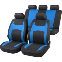 CarComfort Autositzbezug Autositzbezug Fairmont blau, 2 Vordersitzbezüge 1tlg, 1 Rücksitzbezug 4tlg, 5 Kopfstützenbezüge, 11-tlg.