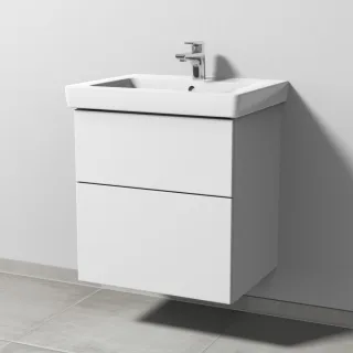 Sanipa 3way Waschtischunterbau zu Villeroy & Boch Subway 2.0 Waschtisch mit 2 Auszügen, Weiß-Soft SM61243