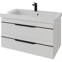Saphir Waschtisch Serie Balto Mineralmarmor-Waschtisch mit Unterschrank, 92 cm breit (2-St), Waschplatz mit 2 Schubladen, Badschrank in verschiedenen Ausführungen