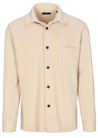 COMMANDER Finest Clothing - Overshirt Flanell Uni stone - Gr. - M