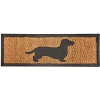 esschert design Fußmatte Stufenmatte Fußmatte Tütmatte rechteckig Gummi Kokos Hund DACKEL