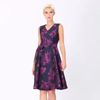 Skaterkleid aus geblümtem Brokat