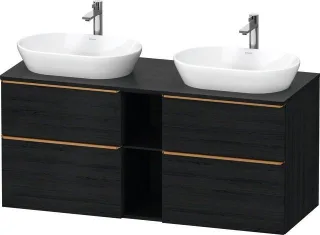 Duravit D-Neo Konsolenwaschtischunterbau wandhängend Eiche Schwarz Matt 1400x550x664 mm - DE4970B041 DE4970B04160000