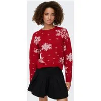 ONLY Weihnachtspullover ONLXMAS ROLFA LS ONECK SNOWFLAKES KNT