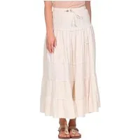 KUNST UND MAGIE Stufenrock Sommerrock Damen Rock Baumwolle – Boho Maxirock mit elastischer Taille