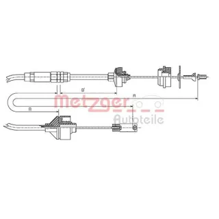Metzger Kupplungsseil Citroen Berlingo Peugeot Partner 11.2195