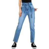 Ital-Design High-waist-Jeans Damen Freizeit (76456245) Stretch High Waist Jeans in Blau