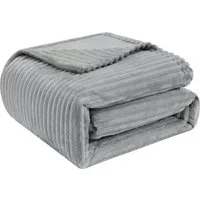 Wohndecke, Woltu, Kuscheldecke Flanell mit Streifenmuster