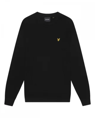 Lyle & Scott � Rundhalspullover aus Baumwollmerinowolle in Schwarz
