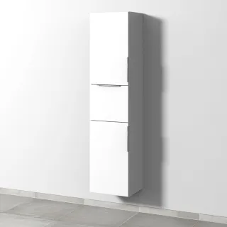 Sanipa 3way Hochschrank mit 2 Türen und 1 Auszug, Weiß-Soft UM10443