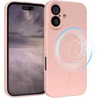 EAZY CASE Handyhülle für Apple iPhone 16 Hülle Silikon 6,1 Zoll, MagSafe Schutzhülle Silikoncover mit Kameraschutz Rosa / Altrosa