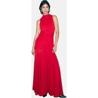 Bhoem Maxikleid BHOEM Drapiertes, ärmelloses Maxikleid, rot (1-tlg)