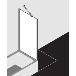 Kermi Ibiza 2000 Seitenwand TWO I2TWO075161AK 75x160cm, ESG klar, verkürzt für Badewanne