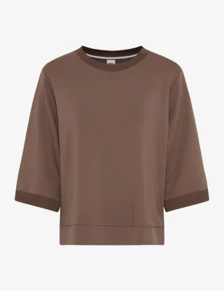 Brax Damen Sweatshirt Style BERTA M warm greige, hellbraun, Gr. 34