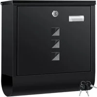 KESSER Briefkasten aus Edelstahl mit Zeitungsfach, 3x Schlüssel & Wandmontage-Material, (Pulverbeschichtet & gebürstet) mit Namensschild & Sichtfenster