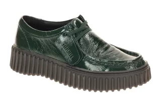 Clarks TORHILL_BEE 26184949 4 Green Damenschuhe bequeme Schn?r-Halbschuhe Pla...