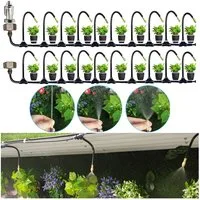 Jibenhome Bewässerungssystem Automatische Bewässerung,Bewässerungssystem Garten Balkon Gewächshaus, 10M Sprinkler Flexibel Wassersparend Einstellbare Sprühdüse,2 Set