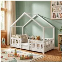 en.casa Kinderbett, »Treviolo« Haus-Optik Montessori 70x140 cm Weiß
