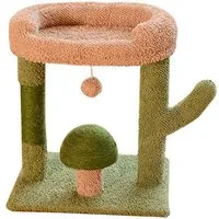 Bellaro Life Katzen-Kletterwand Katzenbaum Kaktus 43x33x51cm mit Sisal-Kratzpfahl & Spielball