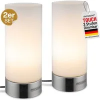 monzana Nachttischlampe 2er Set Lumo, Nachttischlampe, 2er Set LED Touch Dimmbar Schlafzimmer Wohnzimmer Tischlampe Leuchte