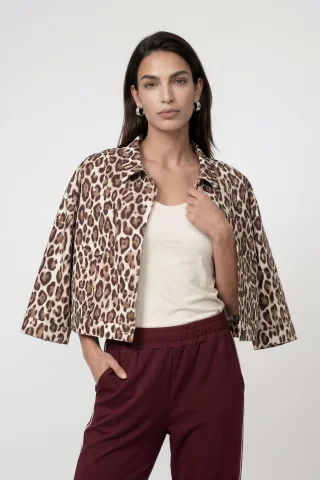 monari - Jacke mit Leomuster brown sugar gemustert - Gr. - 42