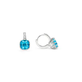 Luxenter Ohrringe mit Zirkonia in Blautopasoptik, silberfarben – Rilhi