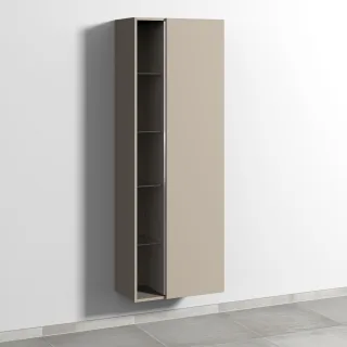 Sanipa 3way Stauraumschrank mit 1 Tür und offenen Fächern, Sandgrau-Matt BS18167