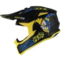 Broken Head Motocrosshelm Broken Head Supermoto und MX-Helm FreakZone Schwarz-Gelb-Blau, Auffälliges Design