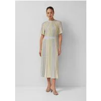 s.Oliver Midikleid Kleid Multicolor-Strickkleid mit Metallic-Garn und Flügelärmeln