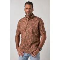 JP1880 Kurzarmhemd Hemd Halbarm Leinenmix Buttondown-Kragen bis 8 XL