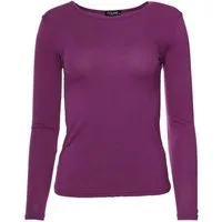 Muse Rundhalsshirt Basic Rundhals Langarmshirt Skinny Fit 1093-O
