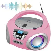 Cyberlux CL-910 tragbarer CD-Player (CD, Boombox,tragbar,LED-Disco-Beleuchtung,FM Radio mit MP3 USB)