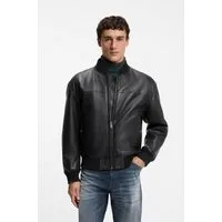 BOSS ORANGE Lederjacke Jokans Bomberjacke aus Nappaleder, Regular Fit