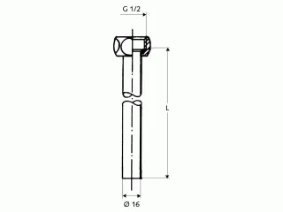 Schell Kupferrohr-Garnitur d:16mm 500mm chrom mit 1/2" ÜM für Elektrospeicher 084480699