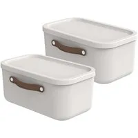 ROTHO Stapelbox 2er-Set Kiste mit Deckel Maloja 12l (Aufbewahrungsset, 2er-Set)