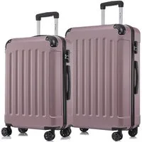 YONSLY Trolleyset Hartschalen-Reisekoffer Rollkoffer Trolley Gepäckset aus ABS, 4 Rollen, (Reiseset, 2 tlg., Größen L&XL), mit 360° Doppelrollen, Zahlenschloss und ergonomischem Gummigriff
