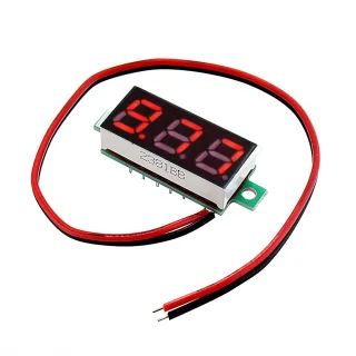 3pcs 0.28 Inch Two-wire 2.5-30V Digital Red Display DC Voltmeter Adjustable Voltage Meter
