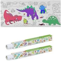 relaxdays Malvorlage Ausmaltischdecken für Kinder 2er Set 3 m (2er Set), Dino