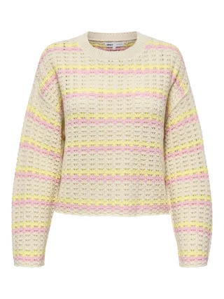 ONLY - ONLASA LS O-NECK KNT NOOS Birch - Gr. - S