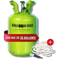 Folat Helium Ballongas Heliumflaschen SETS für bis zu 30-90 Luftballons - Helium, für Hochzeit, Geburtstag, Party für bis zu 30 Luftballons mit Zubehör