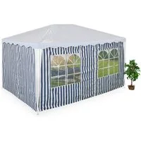 relaxdays Pavillonseitenteil Gestreifte Pavillon Seitenteile 2er Set, 400x200 cm