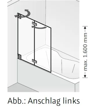 HSK K2.83 Badewannenaufsatz 2 bewegliche Elemente K2.83