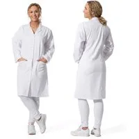 ZOLLNER Arztkittel 65% Polyester, 35% Baumwolle, Damen Größe 36-46, weiß, mit Druckknöpfe