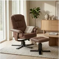 IDIMEX Relaxsessel CHARLY, Fernsehsessel mit Hocker, TV-Sessel neigungsverstellbar Lederoptik