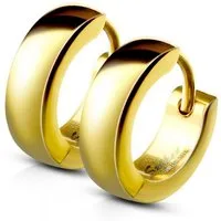 BUNGSA Creolen-Set Gold - Creolen 4mm aus Edelstahl Unisex (1 Paar (2 Stück), 2-tlg), Ohrschmuck Ohrringe