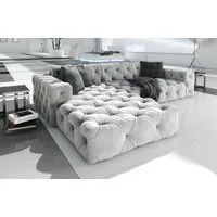 Sofa Dreams Ecksofa Polster Design Sofa Samtstoff Menorca L Form kurz Stoffsofa, Loungesofa