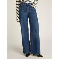 Tommy Hilfiger Weite Jeans WIDE LEG HW LOU mit Logo-Badge, mit Nieten, mit Bügelfalten