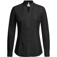 GREIFF Langarmbluse Greiff Corporate Bluse BASIC Damen Stehkragen OEKO TEX® Schwarz